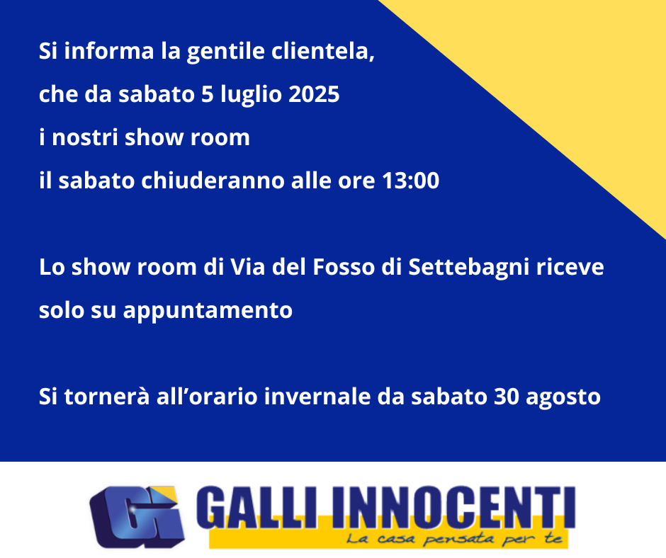chiusura del sabato